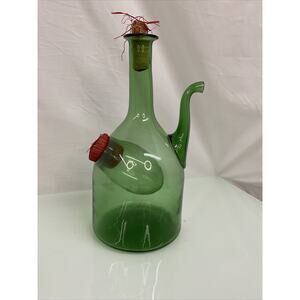 HAND BLOWN WINE BOTTLE DECANTER WITH ICE CHAMBER Vintage